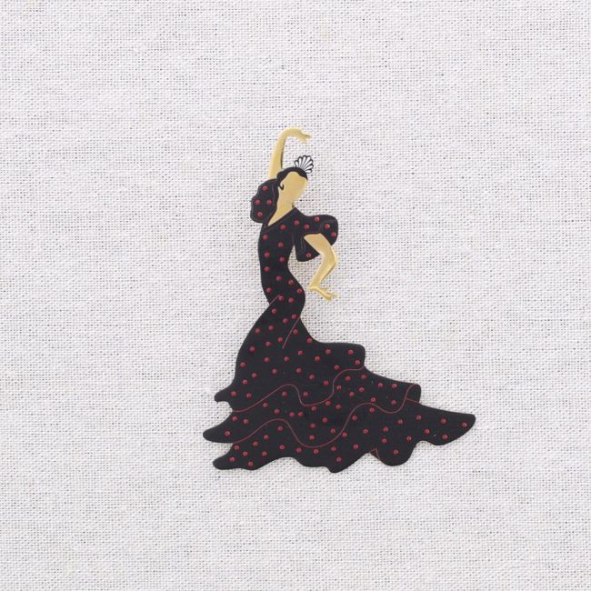 BROCHE ACERO FLAMENCA LUNARES