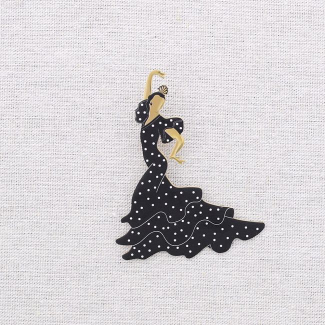 BROCHE ACERO FLAMENCA LUNARES