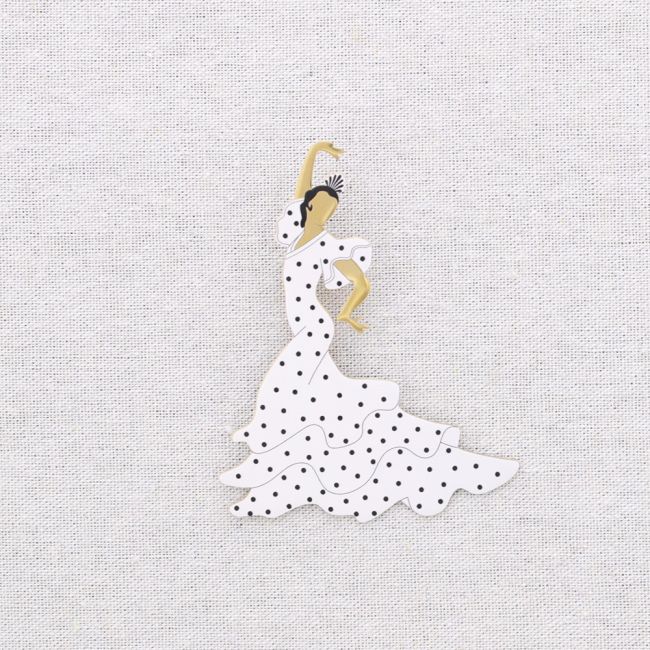 BROCHE ACERO FLAMENCA LUNARES