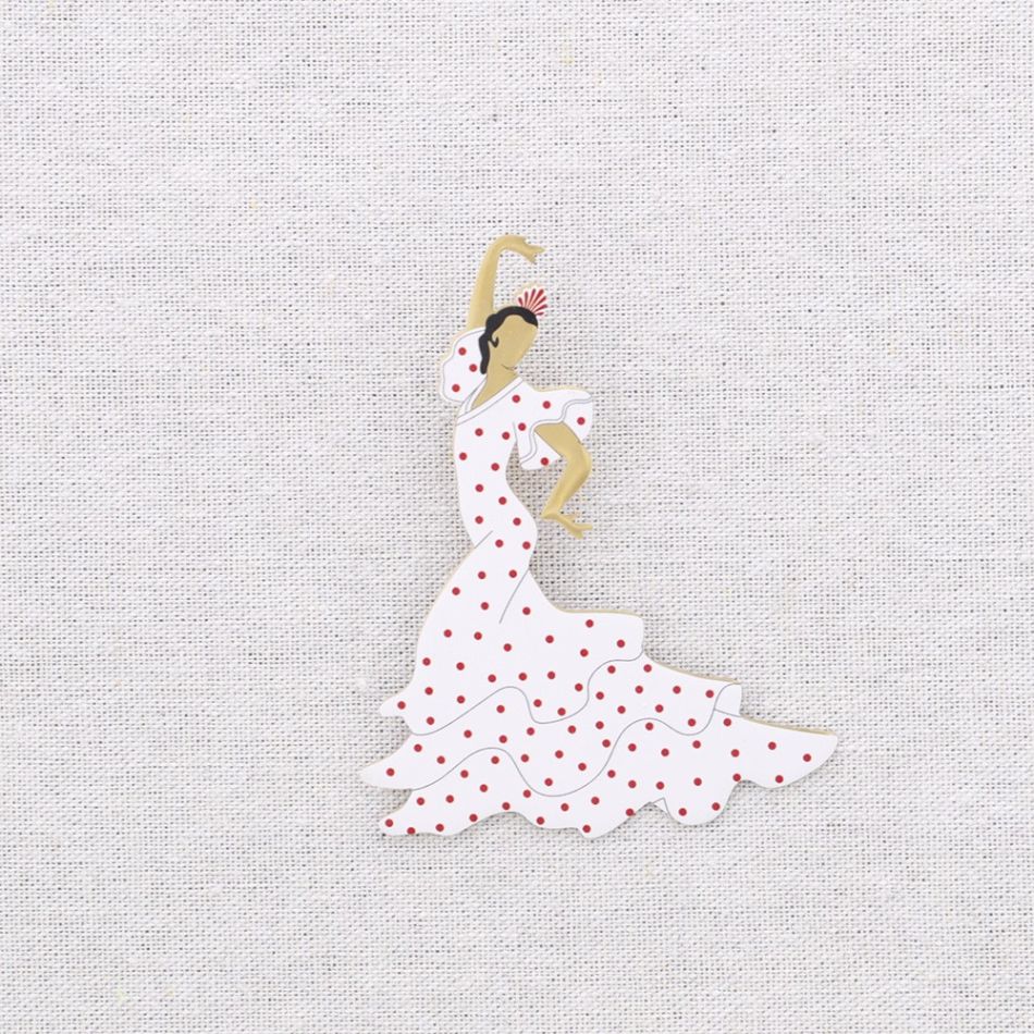 BROCHE ACERO FLAMENCA LUNARES