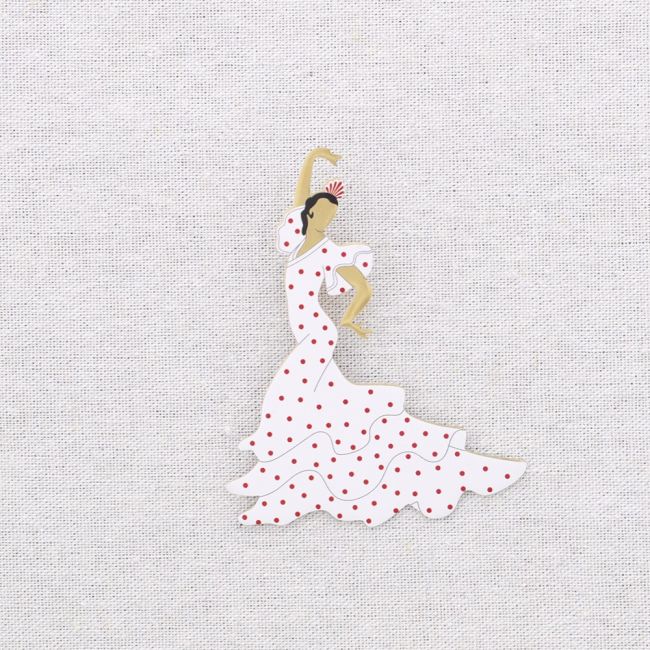 BROCHE ACERO FLAMENCA LUNARES