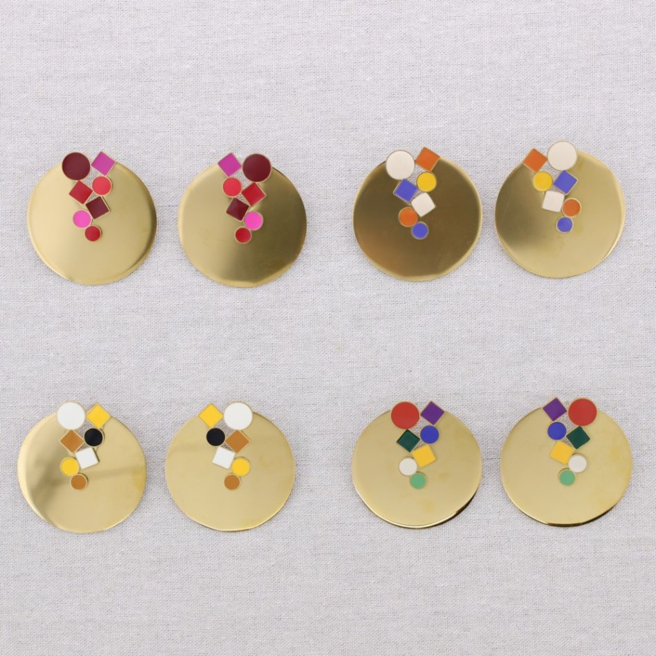 PENDIENTES ACERO ESMALTE