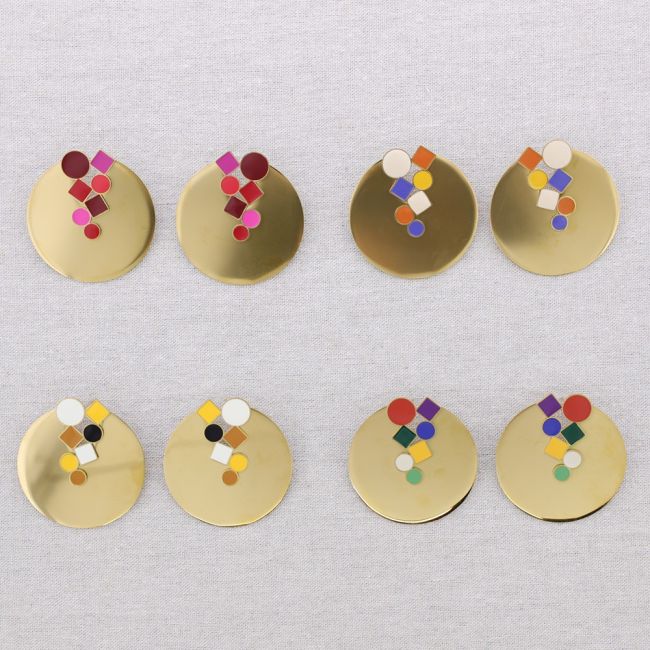 PENDIENTES ACERO ESMALTE
