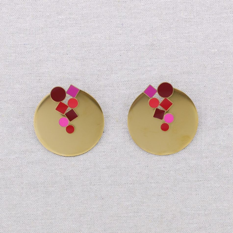 PENDIENTES ACERO ESMALTE