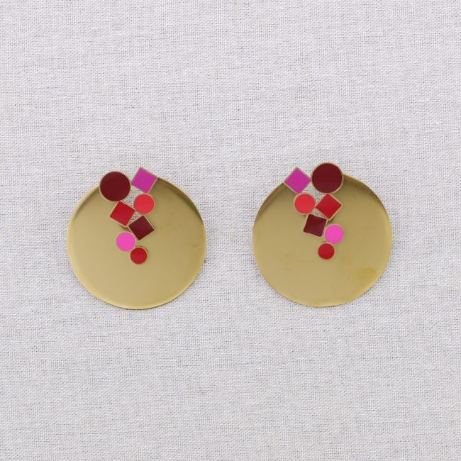 PENDIENTES ACERO ESMALTE