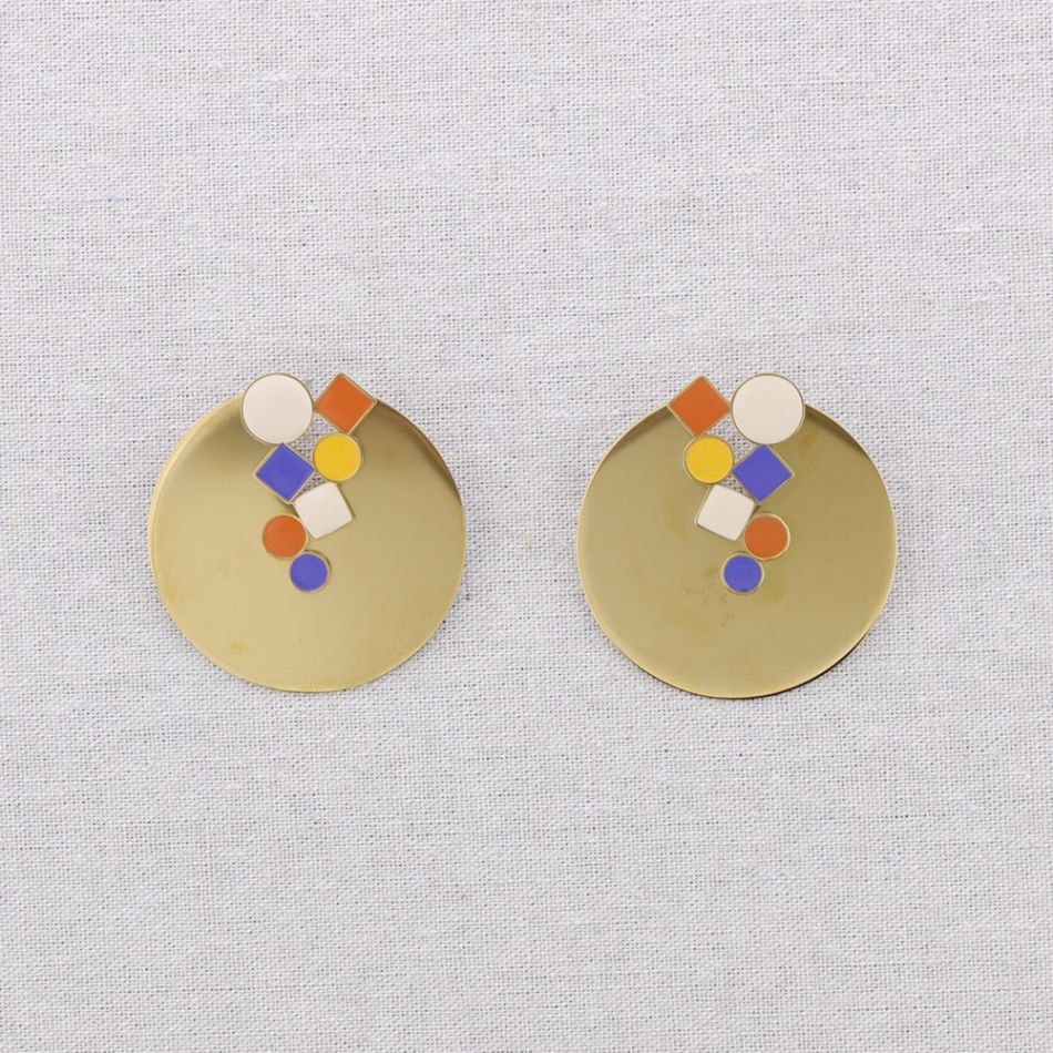 PENDIENTES ACERO ESMALTE