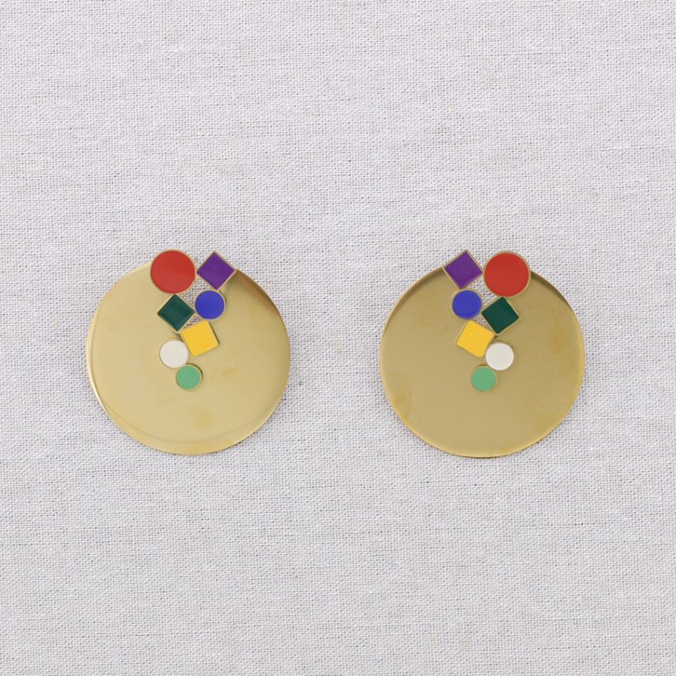 PENDIENTES ACERO ESMALTE