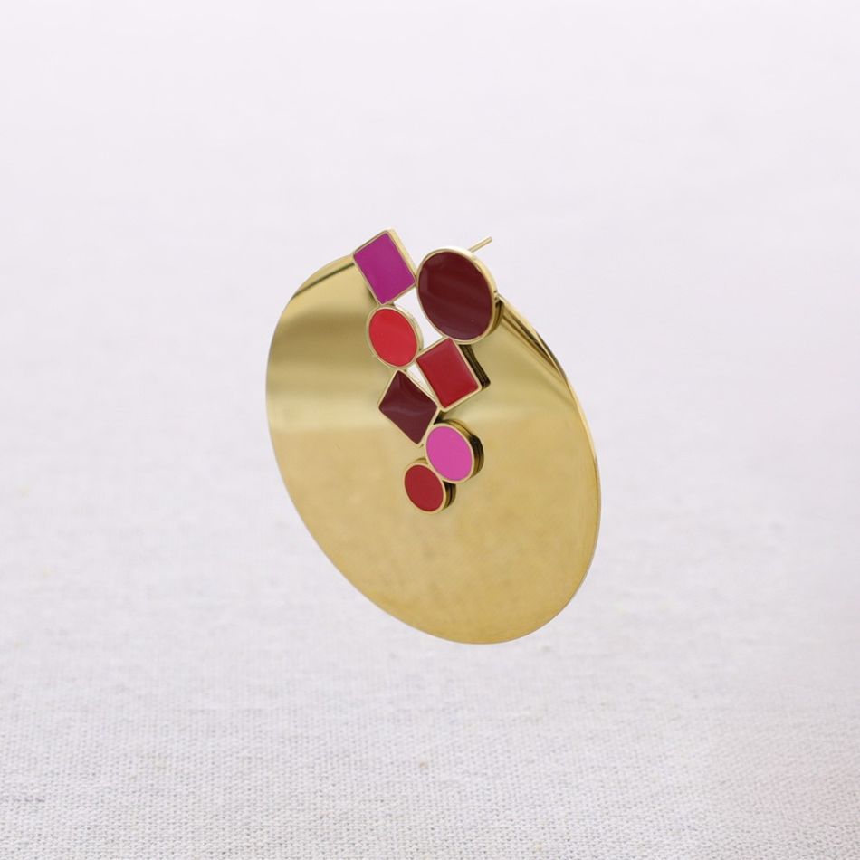 PENDIENTES ACERO ESMALTE