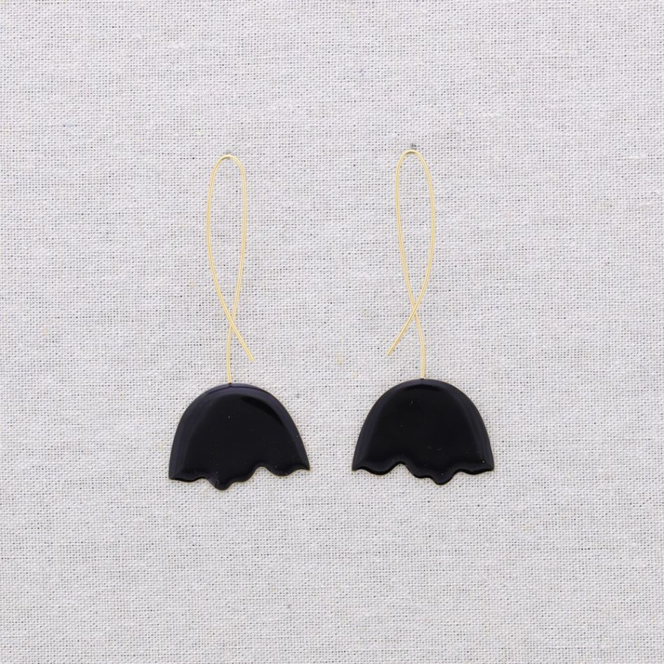 PENDIENTES ACERO COLGANTE FLOR ESMALTE