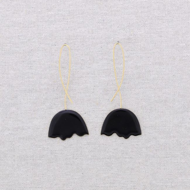 PENDIENTES ACERO COLGANTE FLOR ESMALTE
