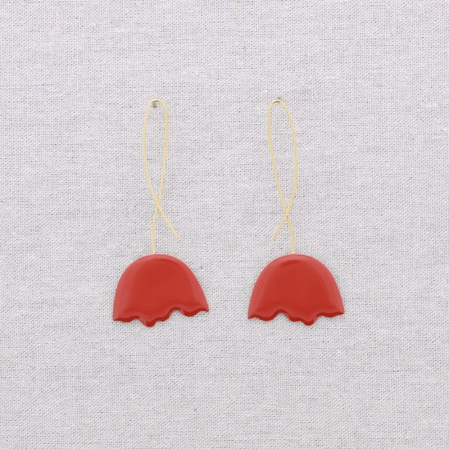PENDIENTES ACERO COLGANTE FLOR ESMALTE