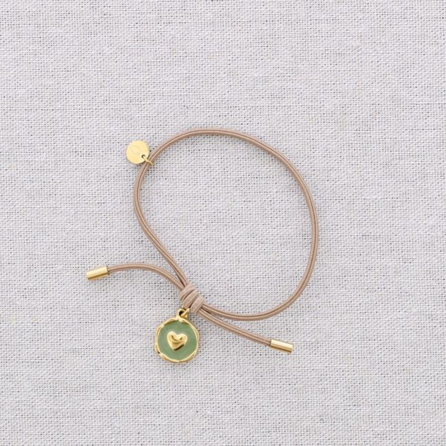 PULSERA ELÁSTICA ACERO COLGANTE CORAZÓN ESMALTE