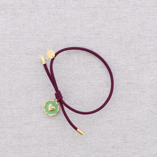 PULSERA ELÁSTICA ACERO COLGANTE CORAZÓN ESMALTE