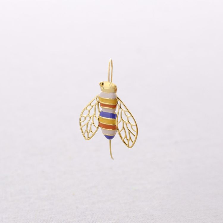 PENDIENTES ACERO COLGANTE INSECTO ESMALTE