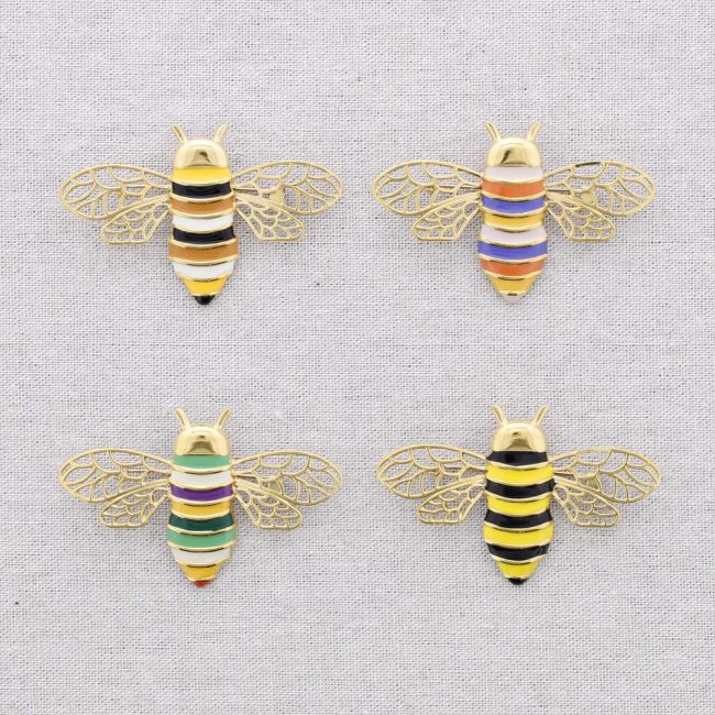 BROCHE ACERO INSECTO ESMALTE