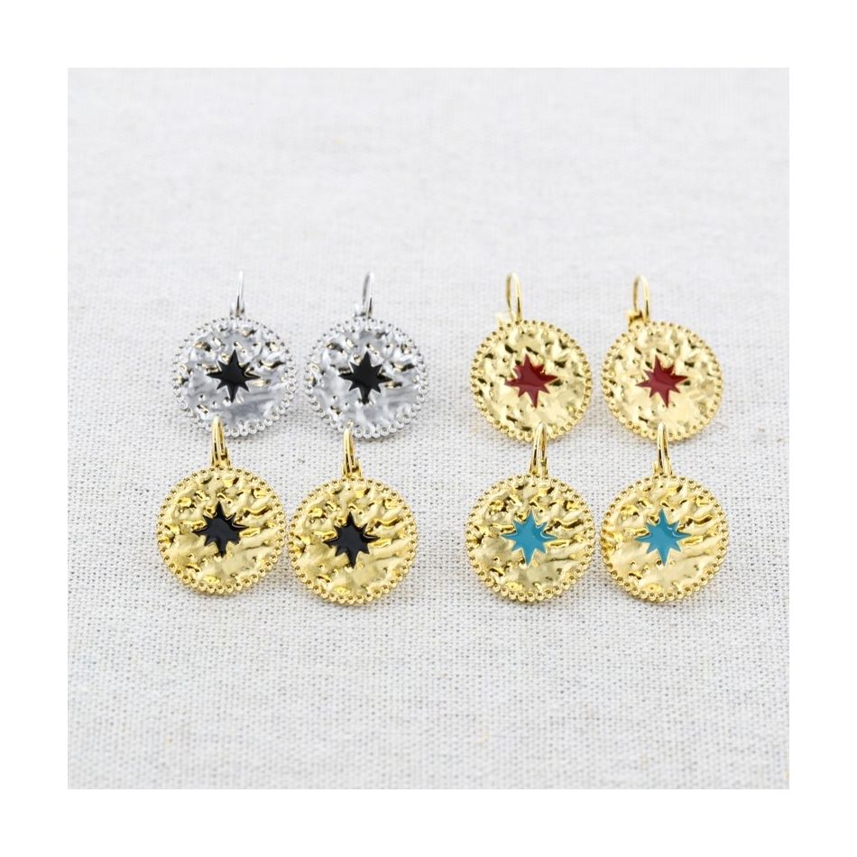 OMEGA CLOSURE MEDAL STEEL EARRINGS