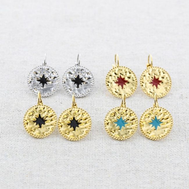OMEGA CLOSURE MEDAL STEEL EARRINGS