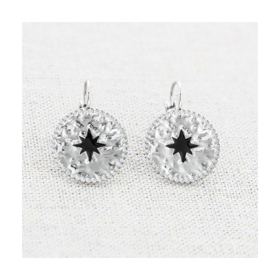 OMEGA CLOSURE MEDAL STEEL EARRINGS