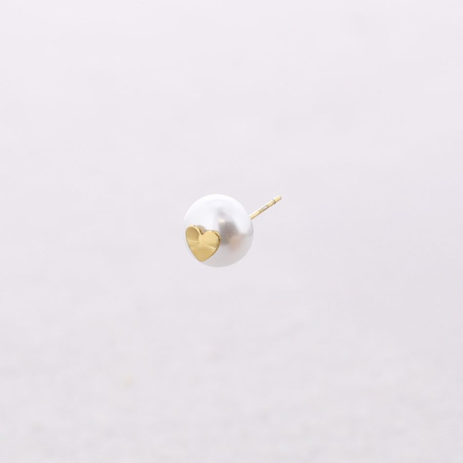 PEARL STEEL STUD EARRINGS