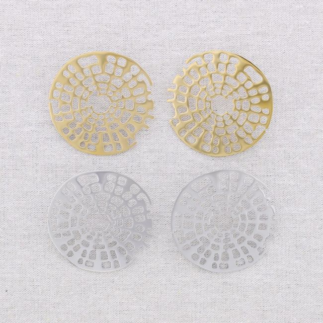 PENDIENTES ACERO MEDALLA FILIGRANA