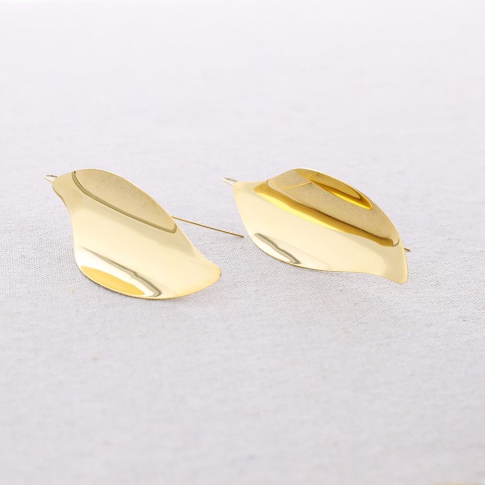 PENDIENTES ACERO COLGANTE HOJA