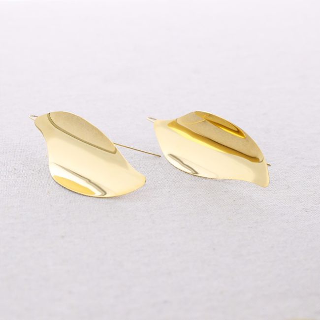 PENDIENTES ACERO COLGANTE HOJA