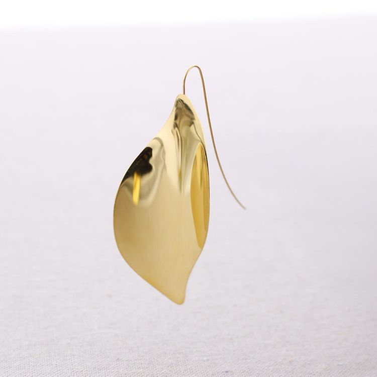 PENDIENTES ACERO COLGANTE HOJA