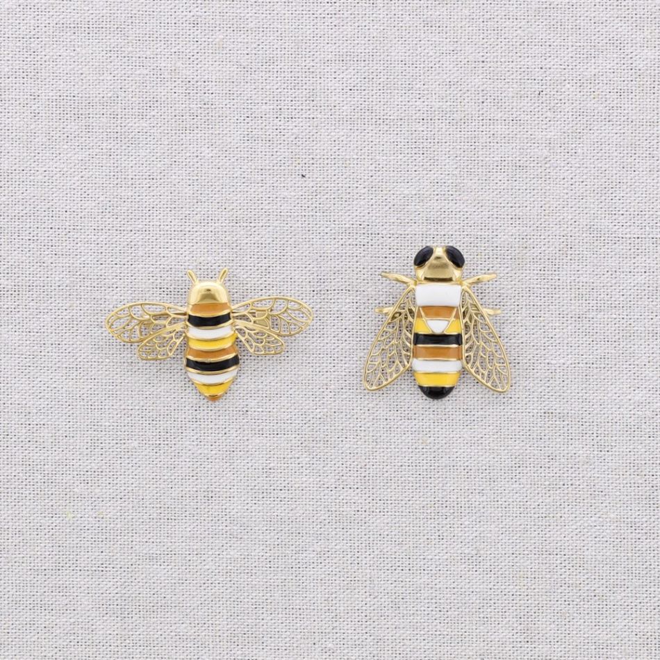 BROCHE ACERO SET 2 INSECTOS ESMALTE