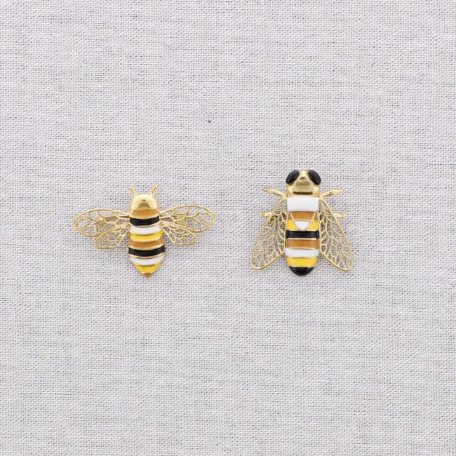 BROCHE ACERO SET 2 INSECTOS ESMALTE