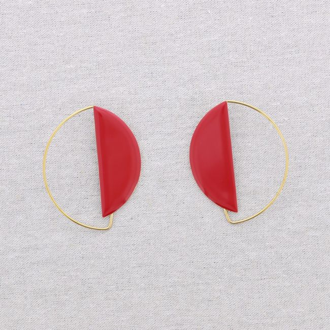 PENDIENTES ACERO FORMA GEOMÉTRICA ESMALTE