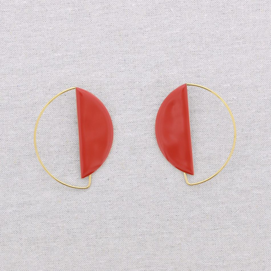 PENDIENTES ACERO FORMA GEOMÉTRICA ESMALTE