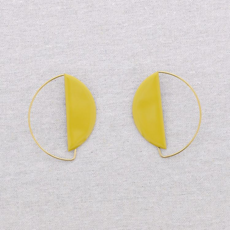 STEEL EARRINGS GEOMETRIC SHAPE ENAMEL 2