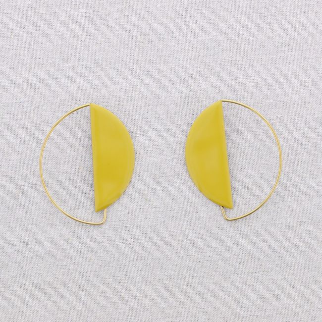 PENDIENTES ACERO FORMA GEOMÉTRICA ESMALTE
