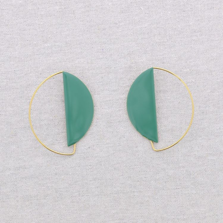 PENDIENTES ACERO FORMA GEOMÉTRICA ESMALTE 2