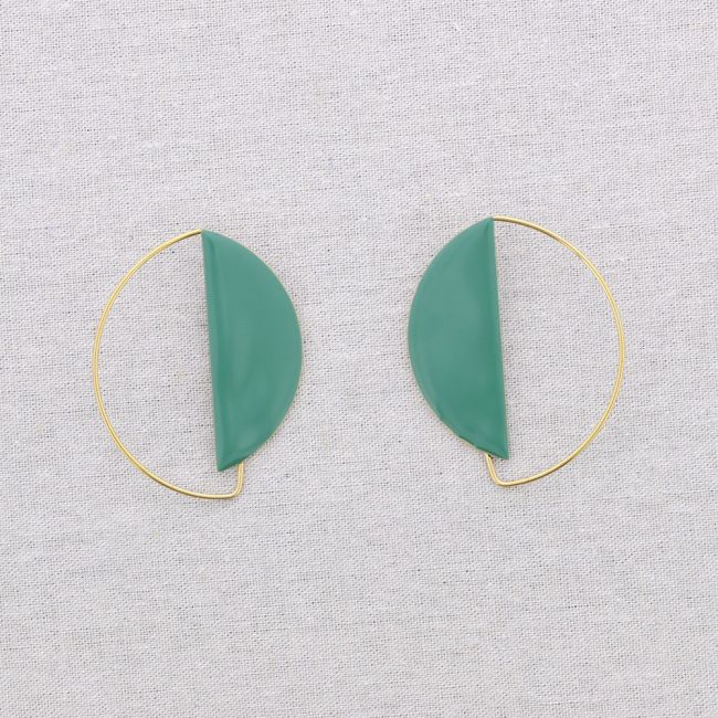 PENDIENTES ACERO FORMA GEOMÉTRICA ESMALTE