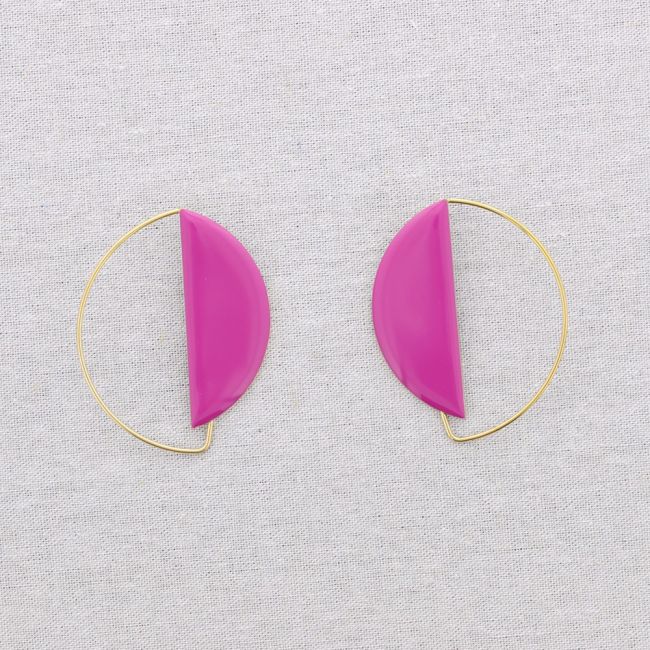 STEEL EARRINGS GEOMETRIC SHAPE ENAMEL