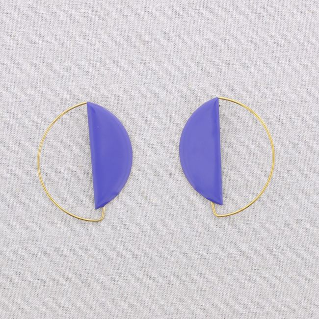STEEL EARRINGS GEOMETRIC SHAPE ENAMEL