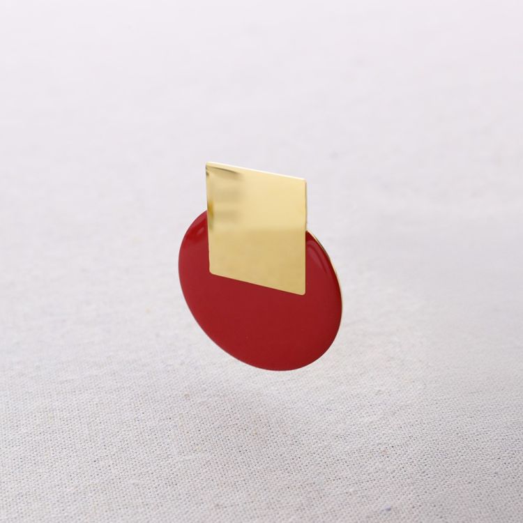 PENDIENTES  ACERO CUADRADO CÍRCULO ESMALTE