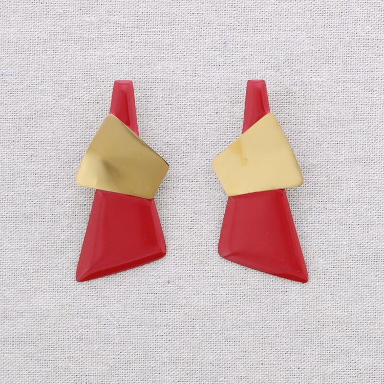PENDIENTES ACERO FORMAS GEOMÉTRICAS ESMALTE