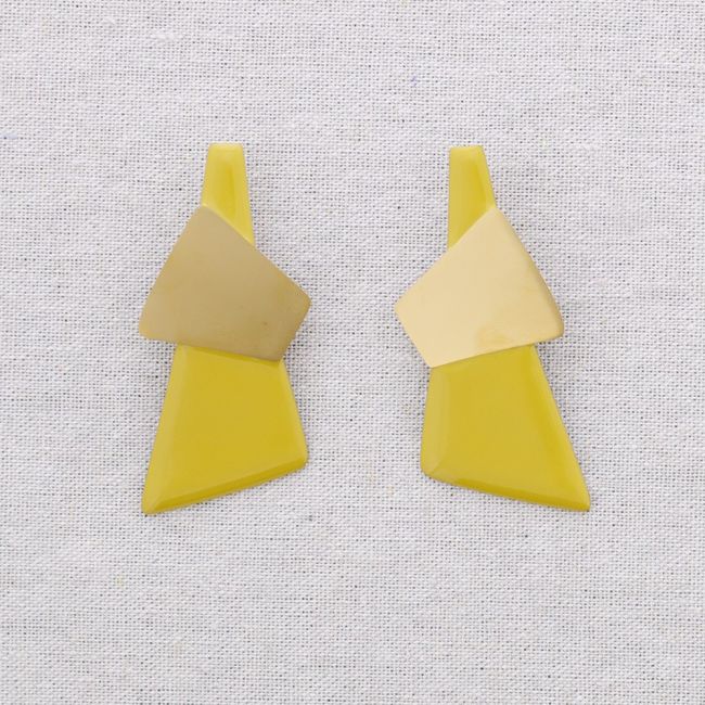 PENDIENTES ACERO FORMAS GEOMÉTRICAS ESMALTE