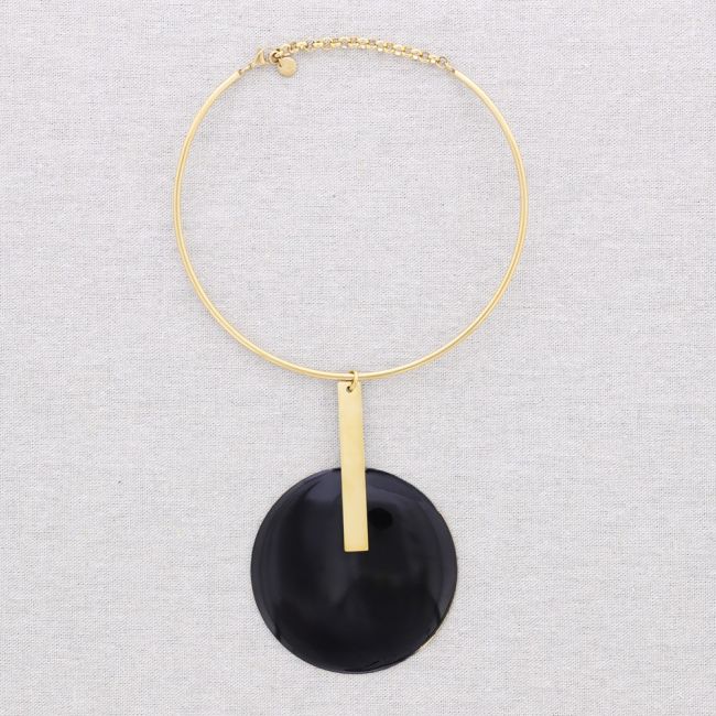 CHOKER ACERO COLGANTE MEDALLA ESMALTE