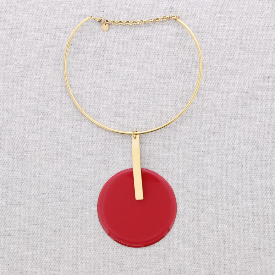 CHOKER ACERO COLGANTE MEDALLA ESMALTE