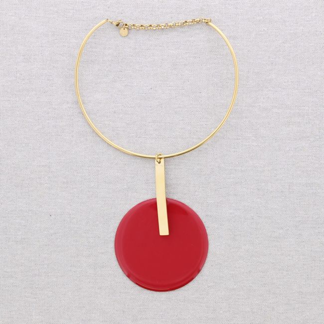 CHOKER ACERO COLGANTE MEDALLA ESMALTE