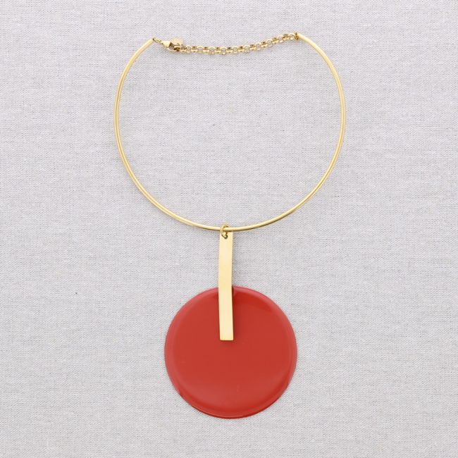CHOKER ACERO COLGANTE MEDALLA ESMALTE