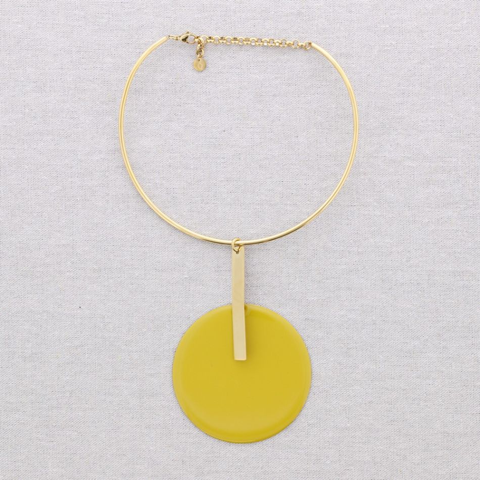 CHOKER ACERO COLGANTE MEDALLA ESMALTE
