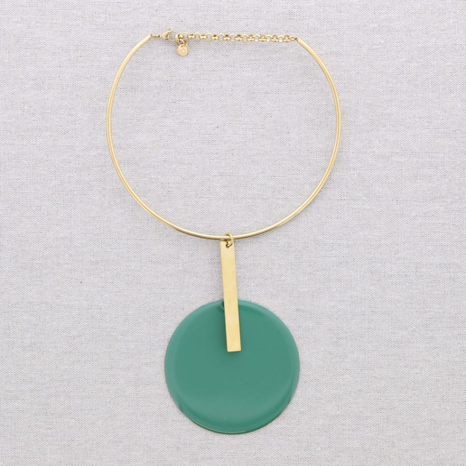 CHOKER ACERO COLGANTE MEDALLA ESMALTE