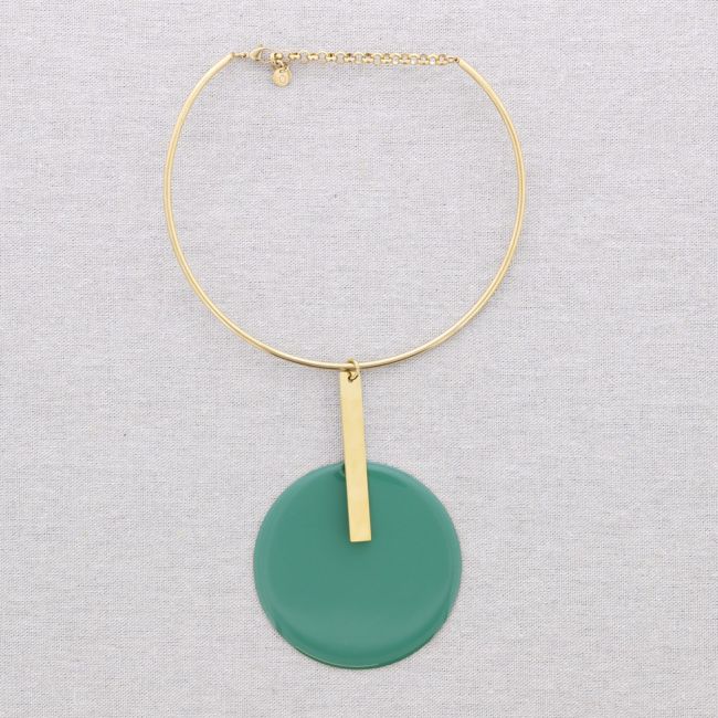CHOKER ACERO COLGANTE MEDALLA ESMALTE