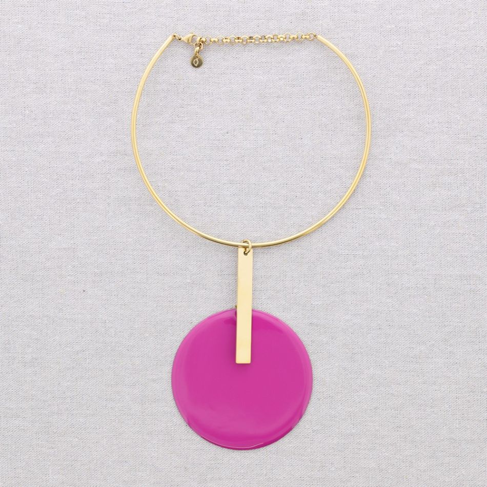 CHOKER ACERO COLGANTE MEDALLA ESMALTE