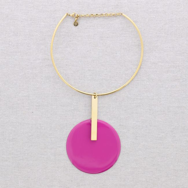 CHOKER ACERO COLGANTE MEDALLA ESMALTE