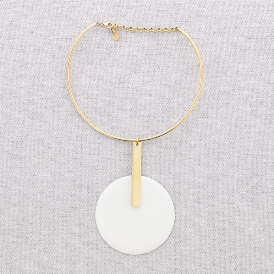 CHOKER ACERO COLGANTE MEDALLA ESMALTE
